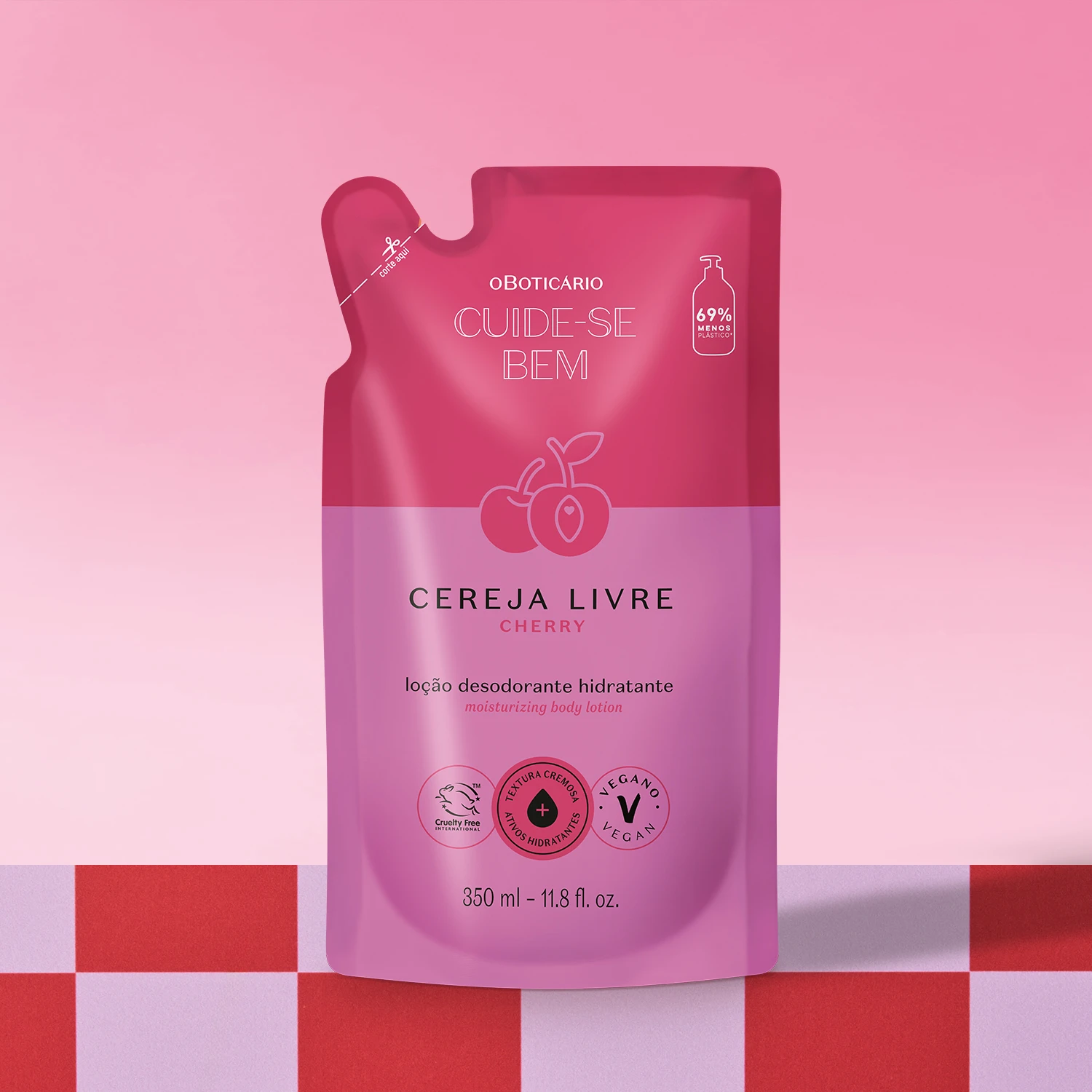 Refil Loção Hidratante Desodorante Corporal Cuide-Se Bem Cereja Livre 350Ml Cuide-se bem