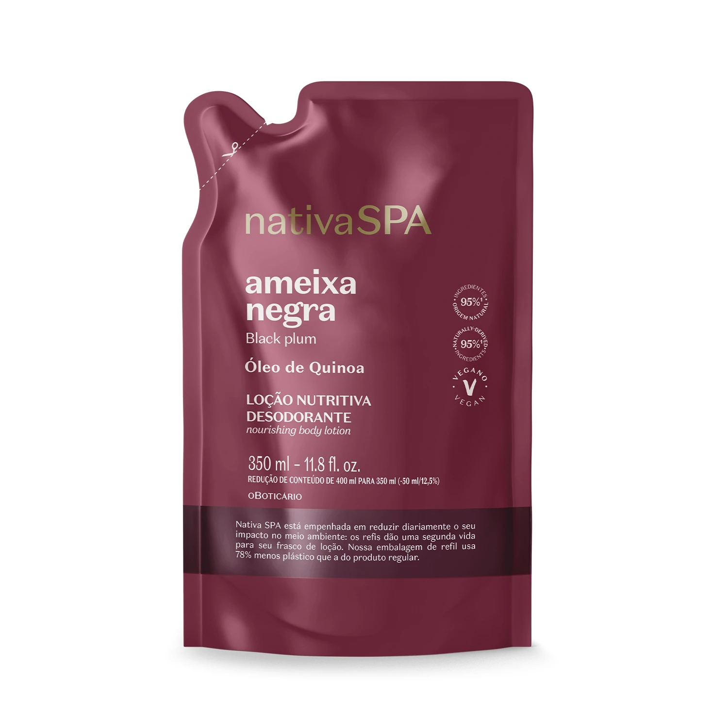 Refil Loção Desodorante Hidratante Corporal Nativa Spa Ameixa Negra 400Ml Nativa Spa