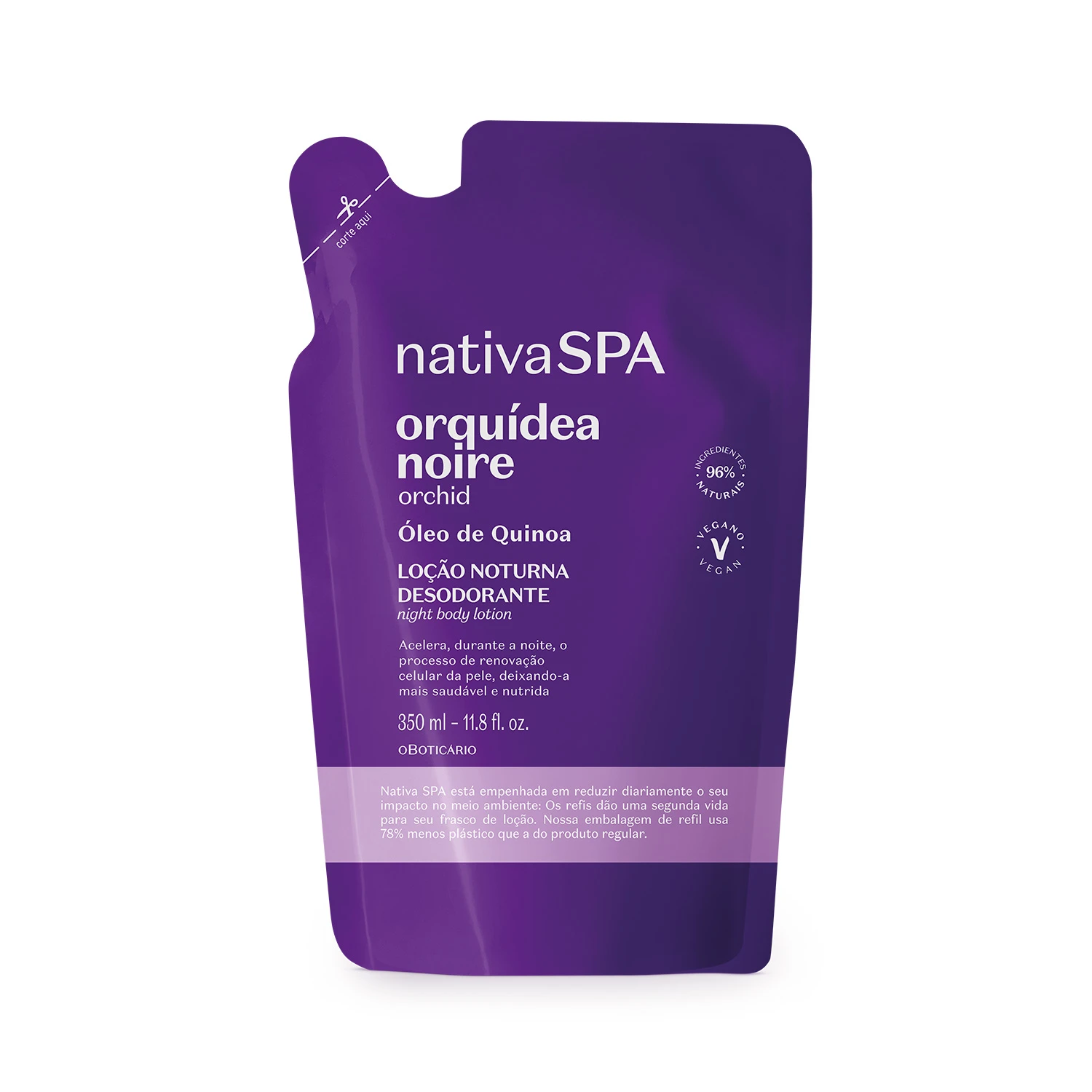 Refil Loção Noturna Desodorante Corporal Nativa Spa Orquídea Noire 350Ml Nativa Spa