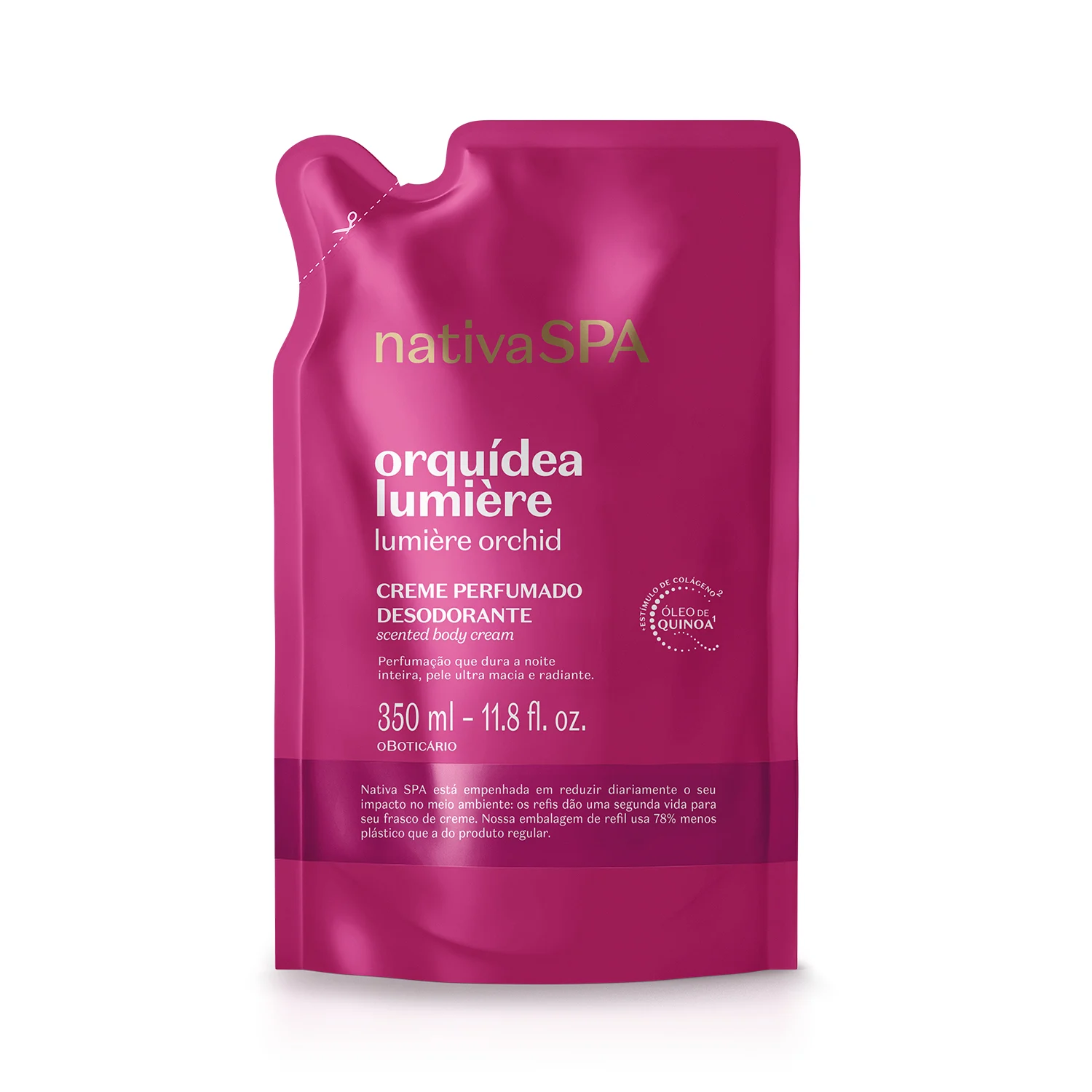 Refil Creme Perfumado Desodorante Nativa Spa Orquídea Lumière 350Ml Nativa Spa