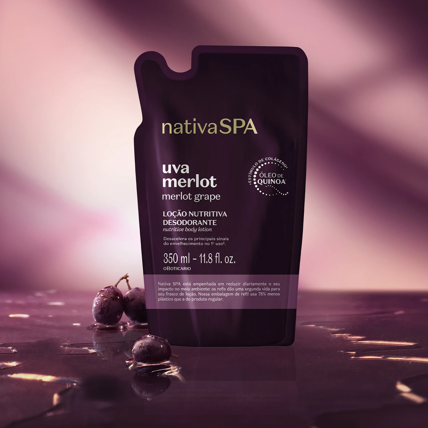Refil Loção Nutritiva Desodorante Nativa Spa Uva Merlot 350Ml Nativa Spa