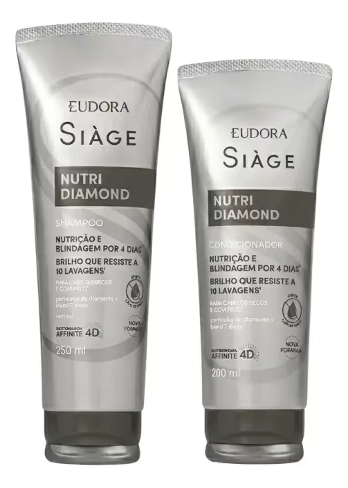 Combo Siàge Nutri Diamond: Shampoo 250ml + Condicionador 200ml Siáge
