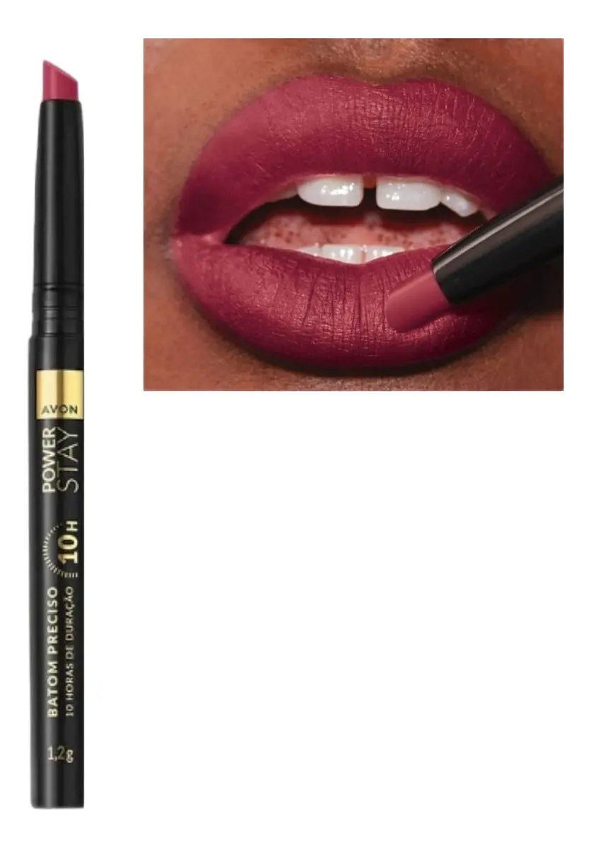 Batom Avon Power Stay Preciso Matte 10h - Cor Rosa Poderoso POWER STAY  - Avon