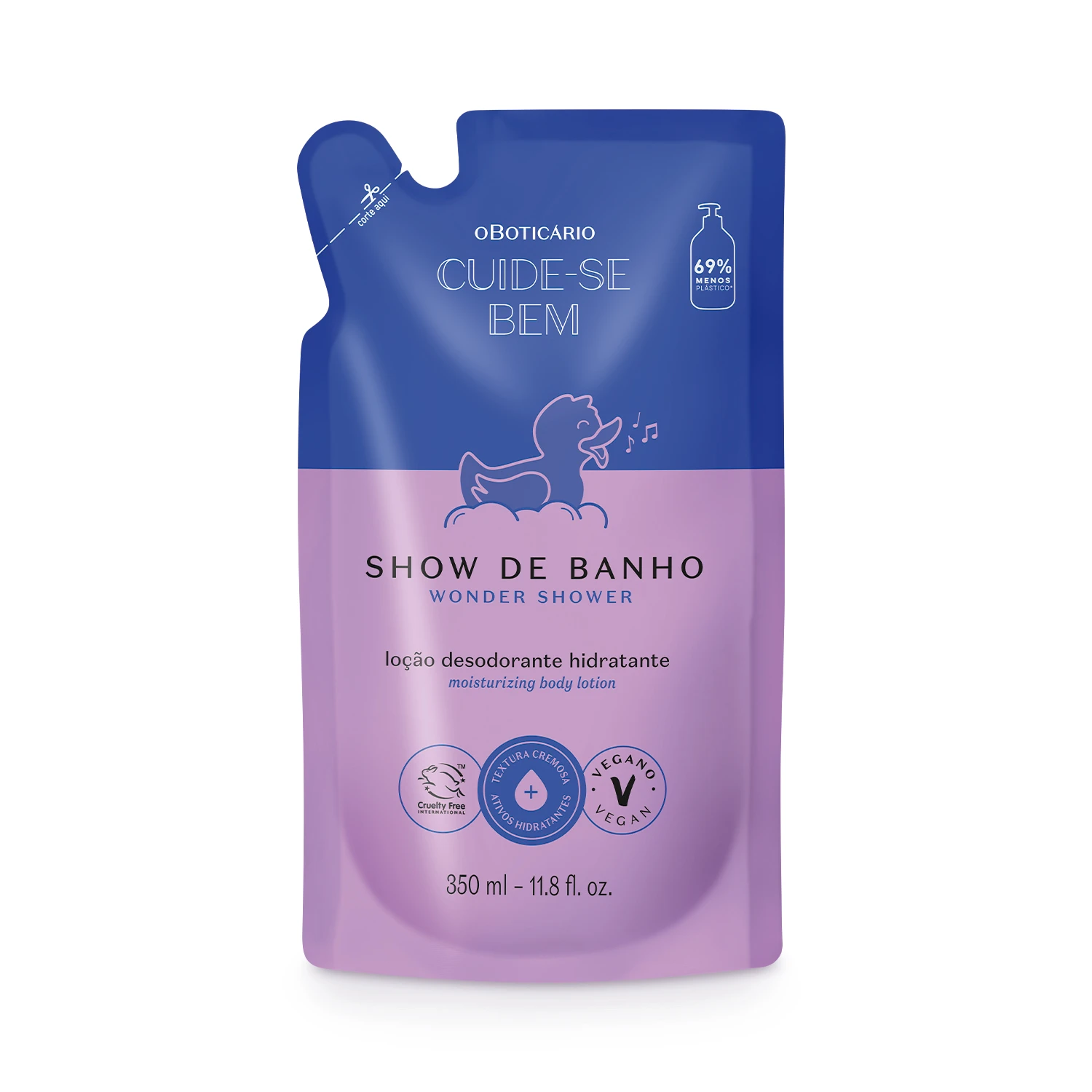 Refil Loção Desodorante Hidratante Corporal Cuide-Se Bem Show De Banho 350Ml Cuide-se bem